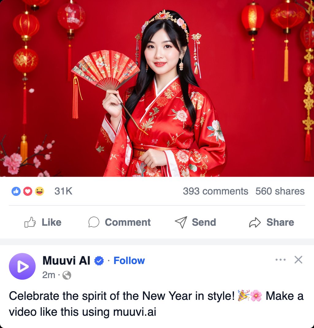 Chinese New Year Popout Facebook Post Template