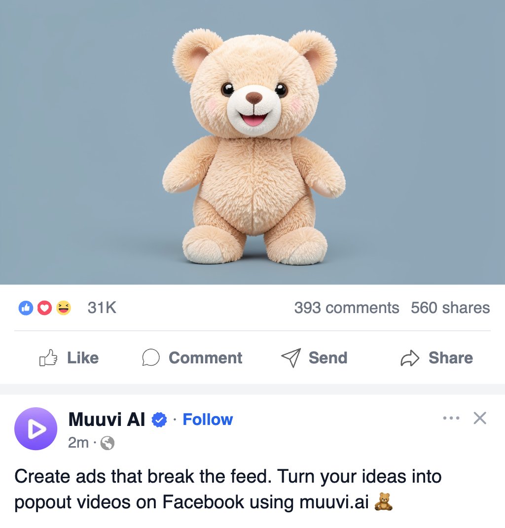 Cute Teddy Bear Dancing Facebook Ad Template