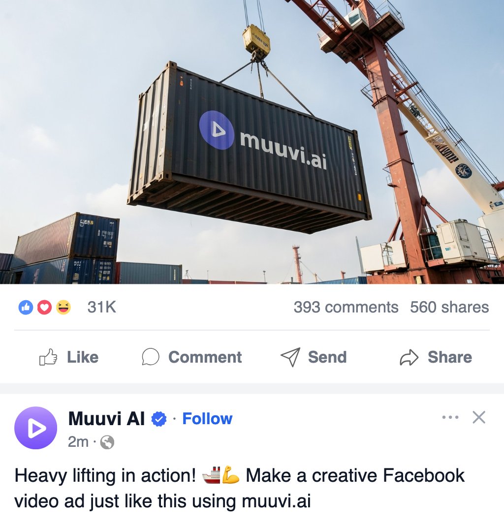 Logo on Dock Container Popout Facebook Ad Template