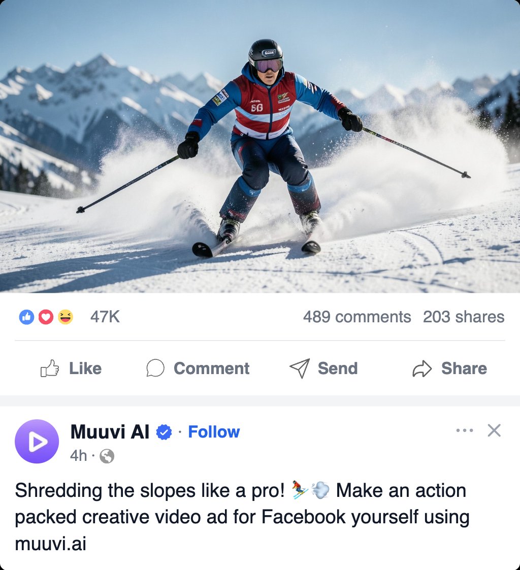 Skiing Adventure Popout Facebook Post Template