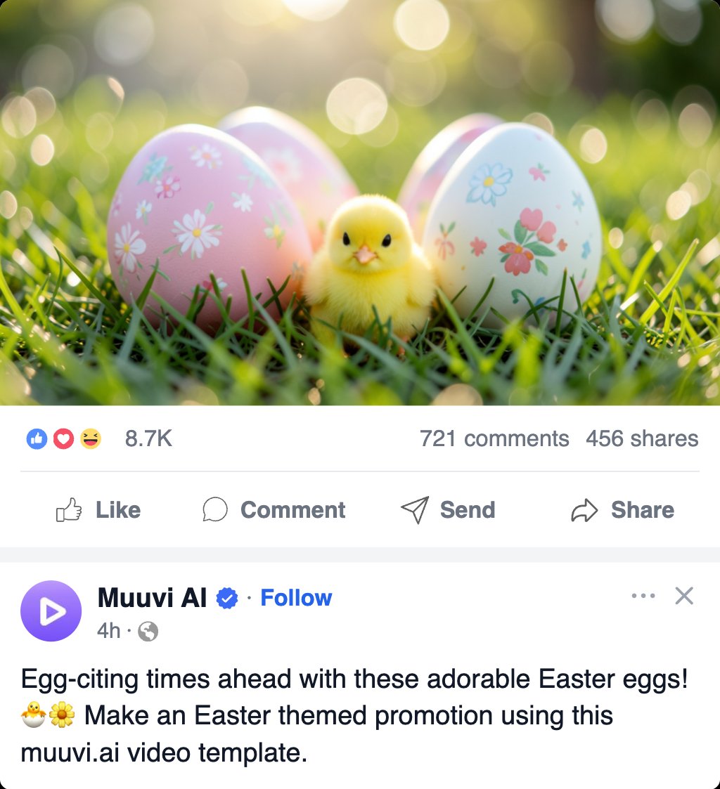 Easter Chick Popout Facebook Post Template