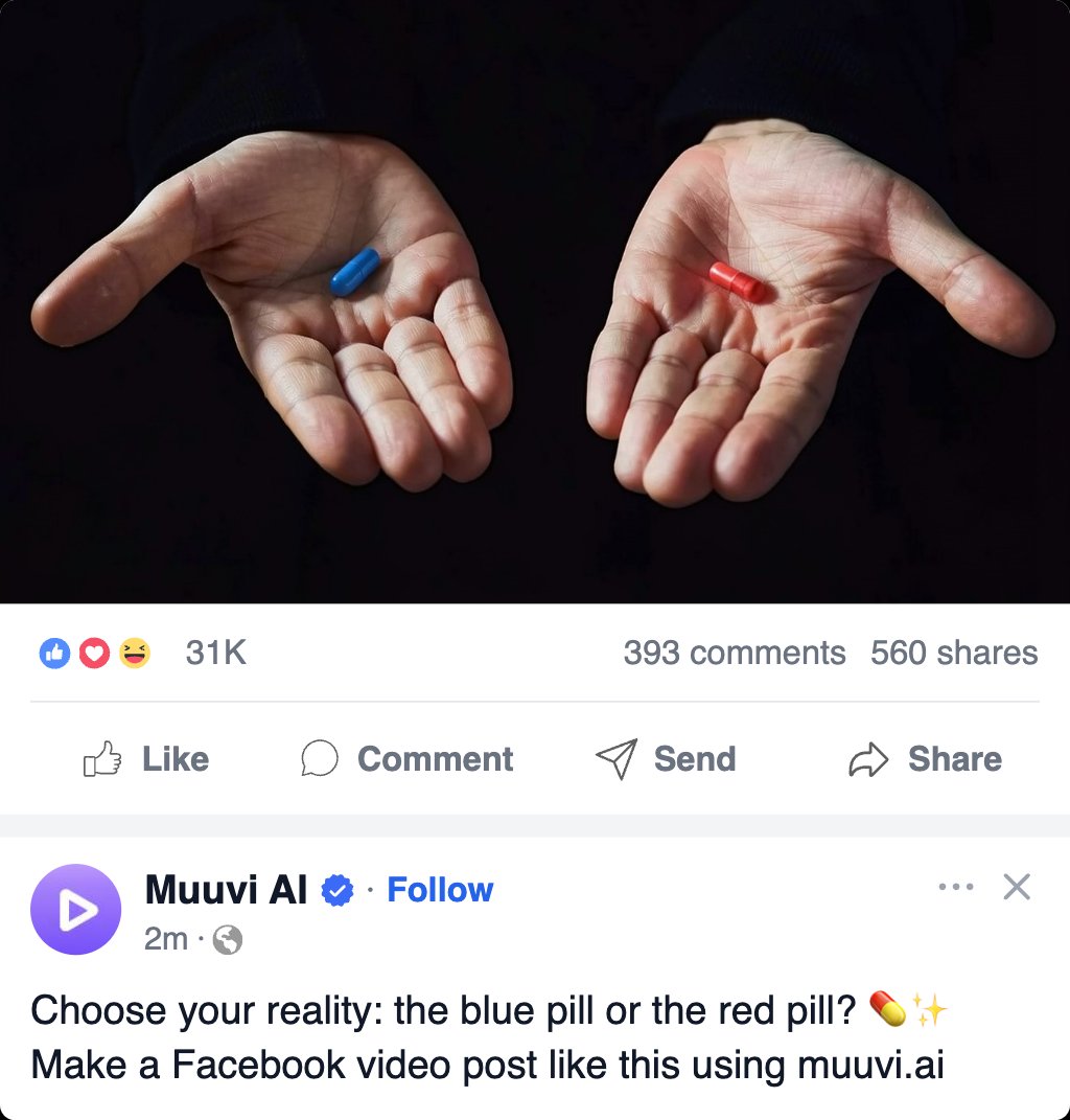 Red vs Blue Pill Dilemma Popout Facebook Post Template