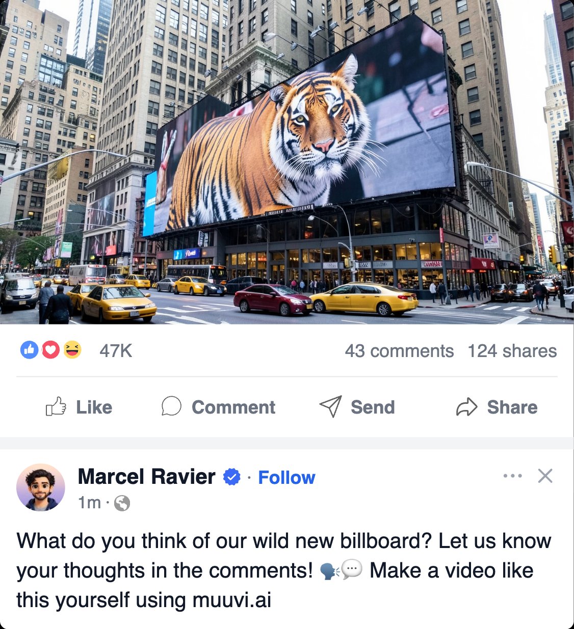 Tiger Billboard Facebook Video Post Template