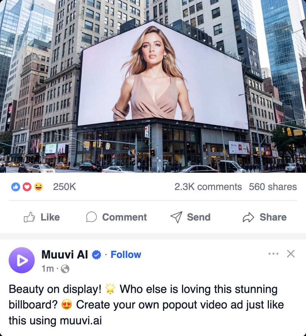 Fashion Model Popout Facebook Video Post Template