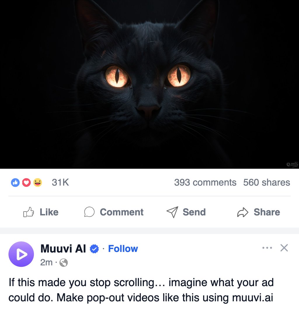 Mysterious Cat Monster Facebook Post Ad Template