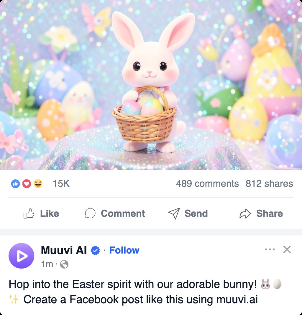 Easter Bunny Popout Facebook Video Post Template