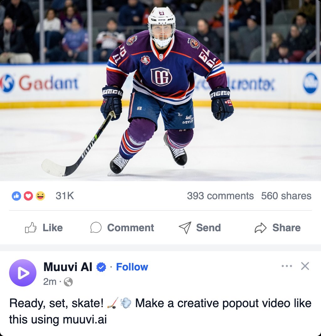 Ice Hockey Facebook Video Post Template