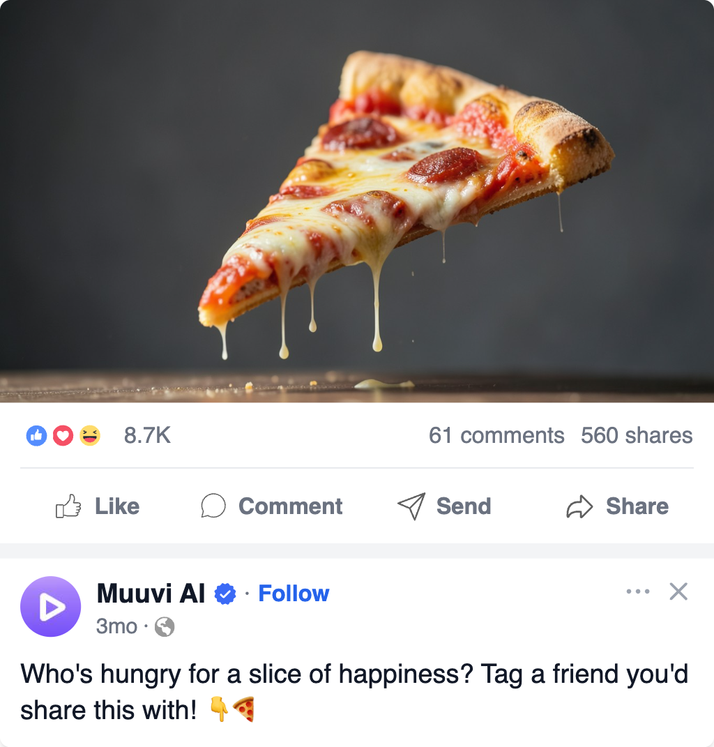 Delicious Pizza Hovering