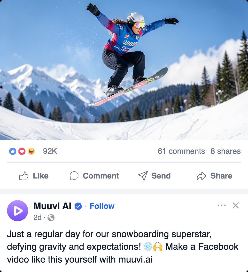 Snowboarding Athlete Facebook Video Ad Template